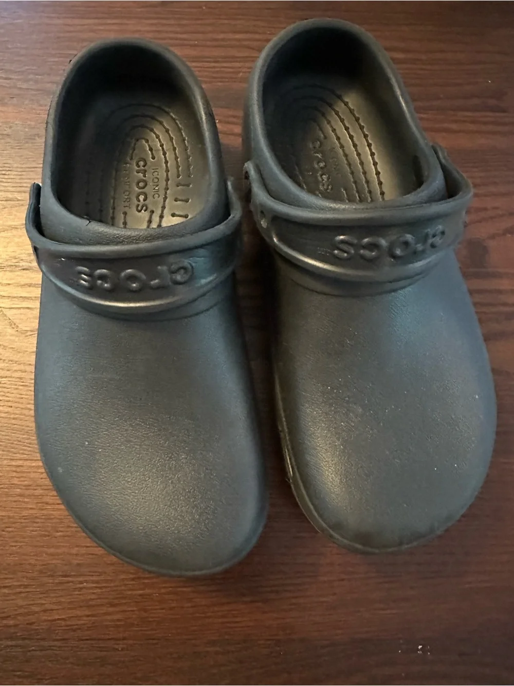 CROCS Kids Black Classic Clog with Heel Strap